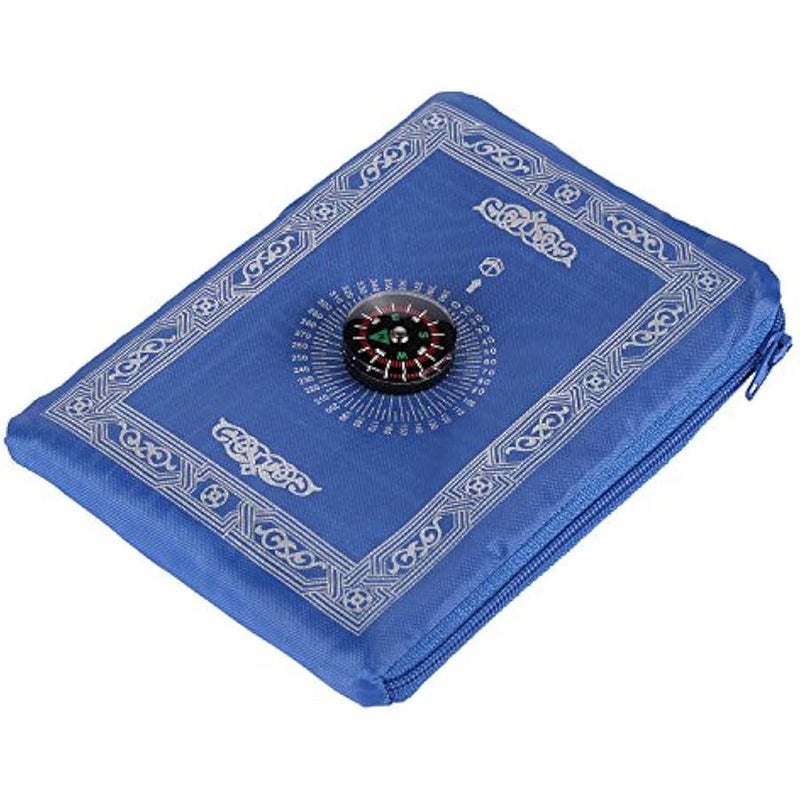 1 Pieces Portable Travel Prayer Mat with Compass, Waterproof Polyester Prayer Rug, Muslim Travel Prayer Mat, for Ramadan Gifts (60cm×100cm) - Image 1
